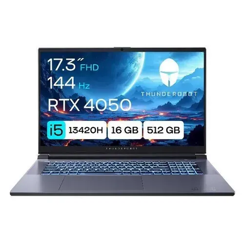 Thunderobot 911 Plus G3 XD Игровой ноутбук 17.3", Intel Core i5-13420H, RAM 16 ГБ, SSD 512 ГБ, NVIDIA GeForce RTX 4050 для ноутбуков (6 Гб), Без системы, черный, Русская раскладка