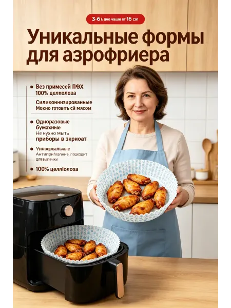 Бумага для аэрогриля, круглая, 50 штук, набор
