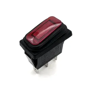Клавишный переключатель IP65 on-off-on 250В 16А, красный SB068
