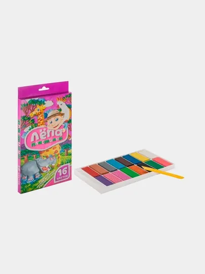 Пластилин для детей Globus Лёпа, классический, 16 цветов, 320 г