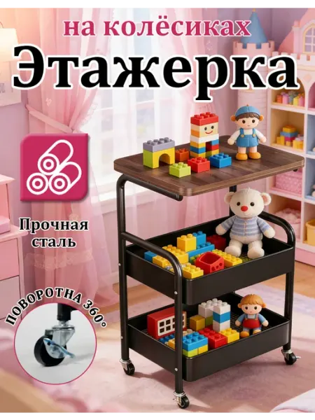 Мебель в детскую комнату этажерка на колёсиках