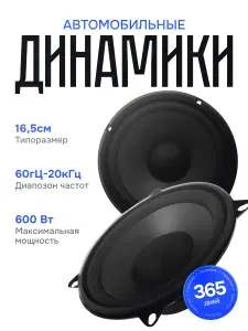 Grommie Динамики автомобильные 16,5 см, колонки 16,5 см автомобильные Уцененный товар