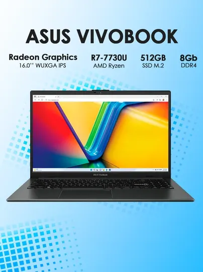 Ноутбук ASUS Vivobook M1605Y Ryzen 7-7730U 8/512 16" WUXGA IPS Black