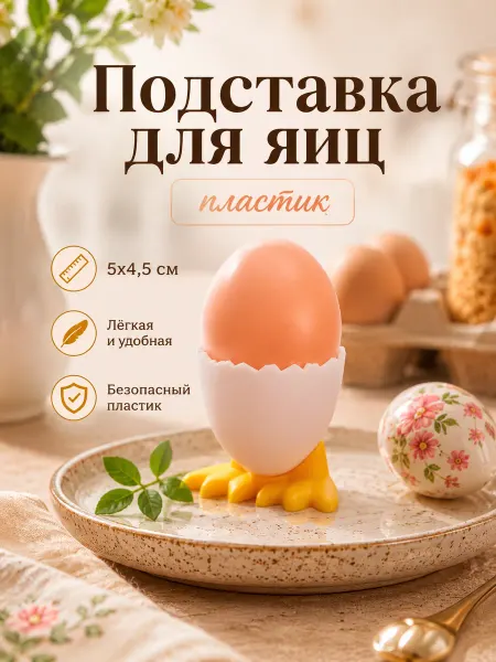 Доляна Подставка для яиц «Цыпленок» 5х4,5 см