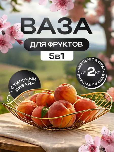 ХОХО Фруктовница металлическая ваза для фруктов 5в1