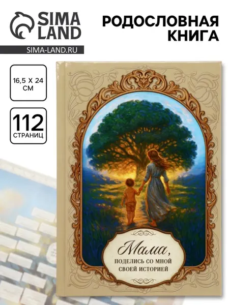 Лавка Родословная книга "Мама", 56 листов, 16,5х24 см