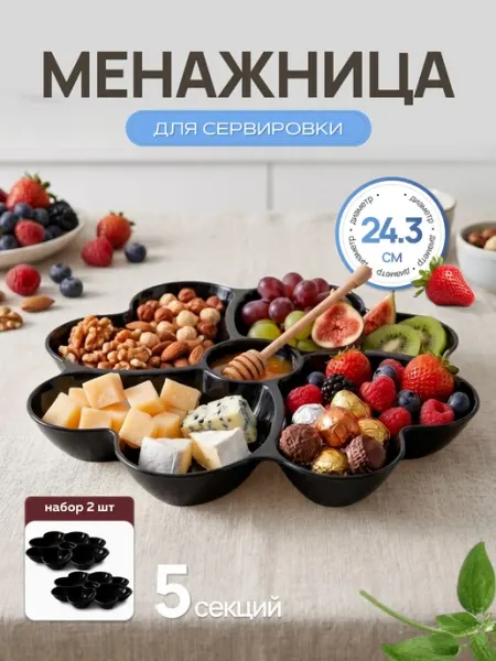 Милих Менажница пластиковая d31 см 2 шт