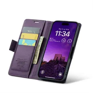 Чехол-книжка CaseMe Smooth iPhone 16 Pro (фиолетовый)