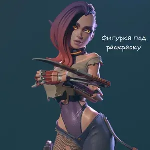 Статуэтка Cyberpunk Girl 16 см фигурка под раскраску