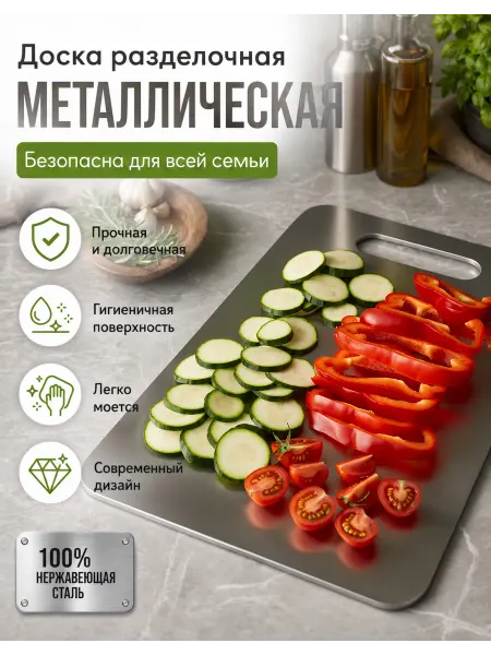 Все для красоты Доска разделочная металлическая