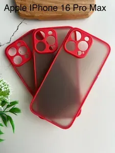 Чехол для iPhone 16 Pro Max, защита камеры, красный