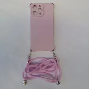 Чехол-накладка для IPhone 16 Pro из высокого качества силикона и веревкой-цепочкой на шею..