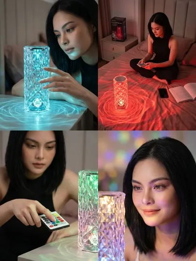 Алмазная RGB ночная лампа (16 цветов, с пультом, USB зарядка)