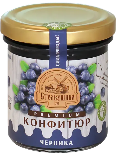 Столбушино Конфитюр PREMIUM стерилизованный. Черника 160г