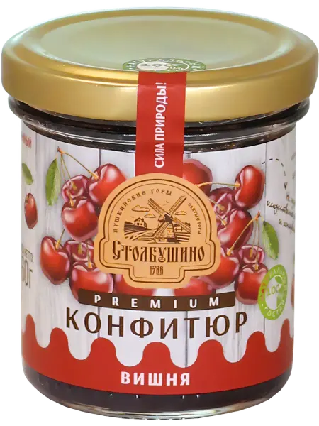 Столбушино Конфитюр PREMIUM стерилизованный. Вишня 160г