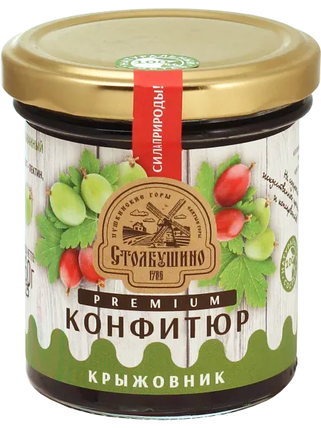 Столбушино Конфитюр стерилизованный крыжовник premium 160г