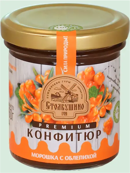 Столбушино Конфитюр морошка с облепихой PREMIUM 160г