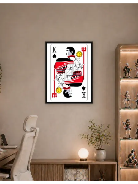 Postersbase Арт-постер Игральная карта Пиковый король 30x40