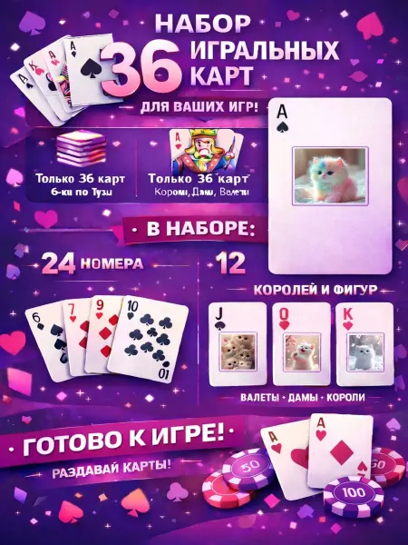 1-й Стикер Постеры колода карт 36 шт full_hd_детские_милые_Котики