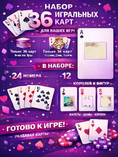 1-й Стикер Постеры колода карт 36 шт background_для_творчества