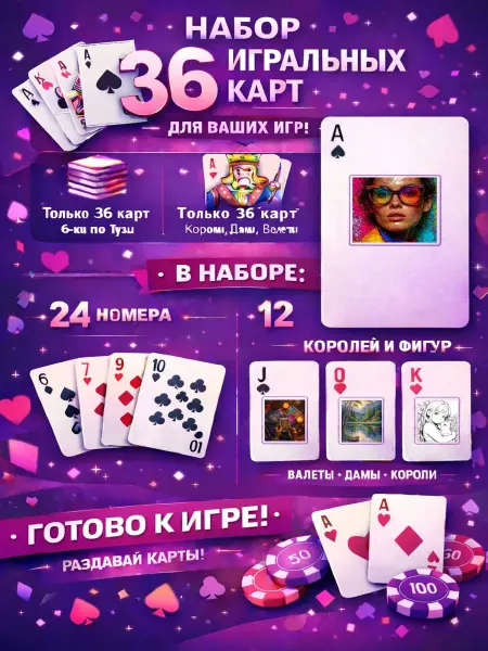 1-й Стикер Постеры колода карт 36 шт full_hd_для_творчества