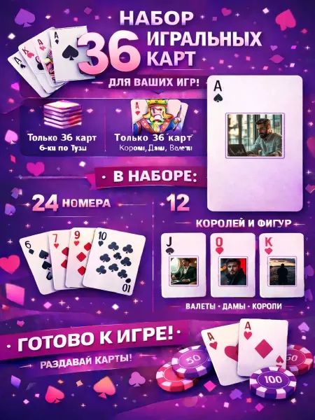1-й Стикер Постеры колода карт 36 шт full_hd_Мужские_увлечения