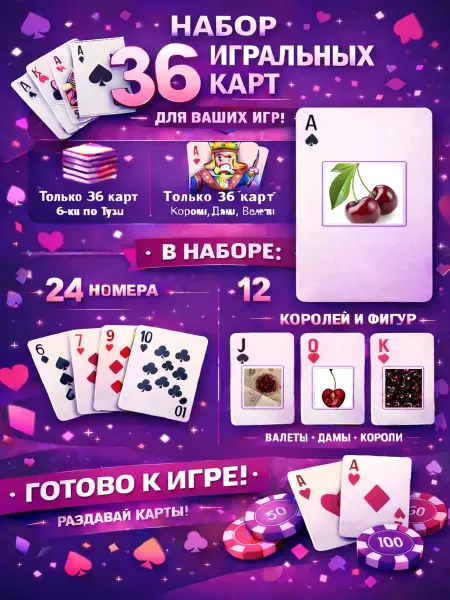 1-й Стикер Постеры колода карт 36 шт cherry