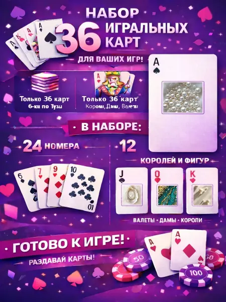 1-й Стикер Постеры колода карт 36 шт full_hd_Жемчуг