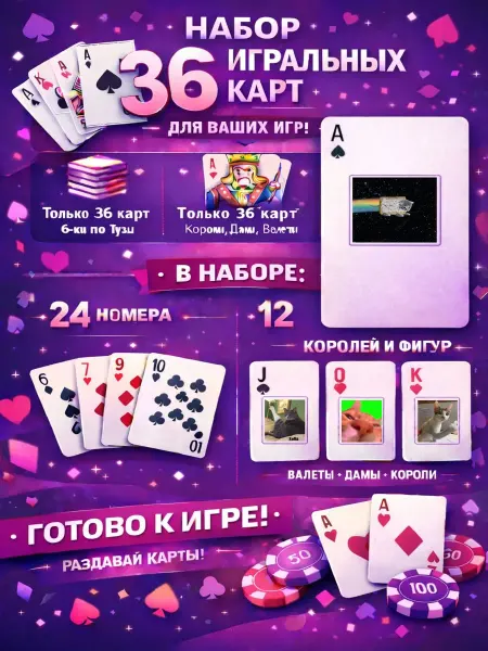 1-й Стикер Постеры колода карт 36 шт full_hd_Коты_мемы