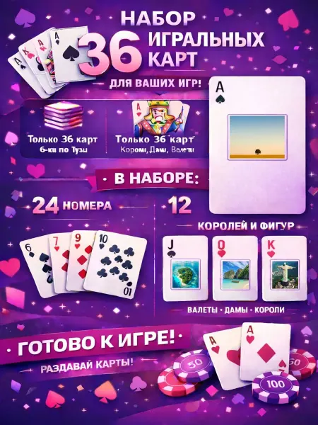 1-й Стикер Постеры колода карт 36 шт full_hd_кусочек_мира