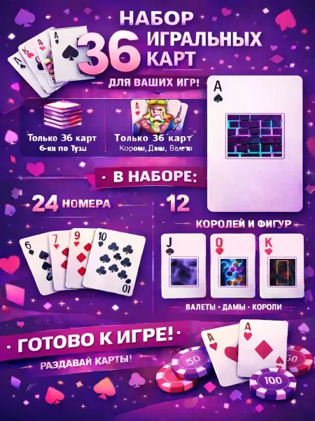 1-й Стикер Постеры колода карт 36 шт full_hd_неоновые