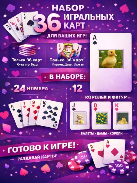 1-й Стикер Постеры колода карт 36 шт full_hd_уточка