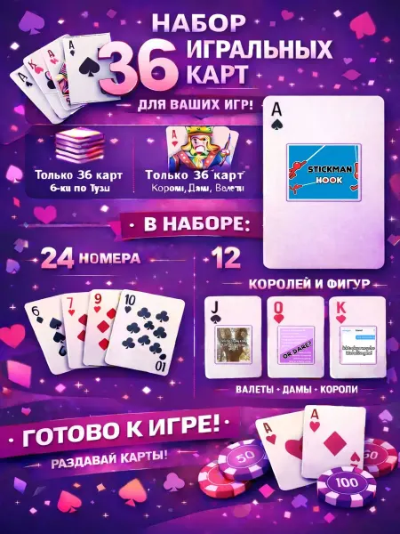 1-й Стикер Постеры колода карт 36 шт game