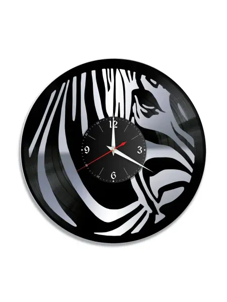 10 o'clock Интерьерные настенные часы из винила Геометрия, зебра кварце…