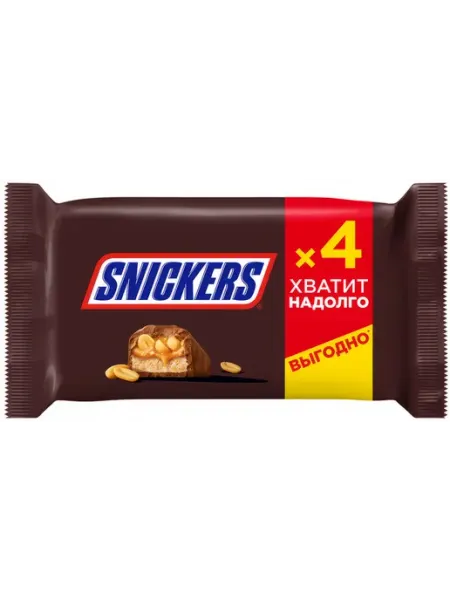 Snickers Батончик шоколадный 40г х 4шт, 160г