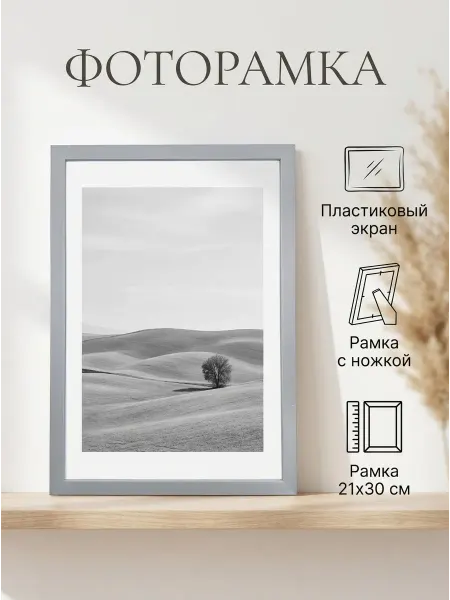 ТД Меридиан Фоторамка пластик "Формат" серая матовая 21х30 см