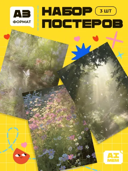 AIMEM Постеры Fairy. 3шт. А3 (29,7х42см)