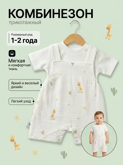 Комбинезон детский летний. Песочник с футболкой