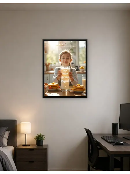 Postersbase Интерьерный постер Волшебное утреннее молоко и блины 30x40