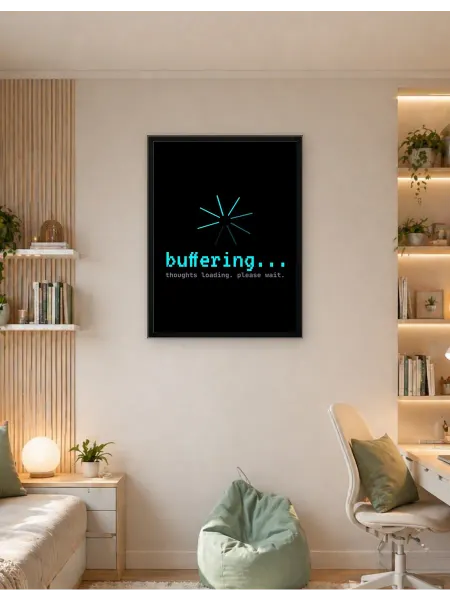 Postersbase Постер Буферизация мыслей. Загрузка забавного геймера 30x40