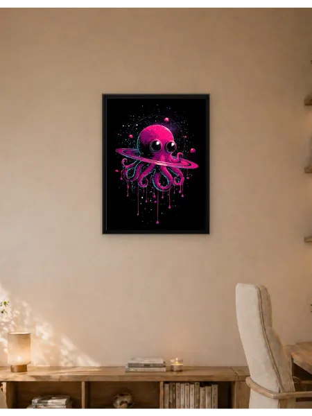 Postersbase Плакат Космический осьминог с кольцами Сатурна 30x40