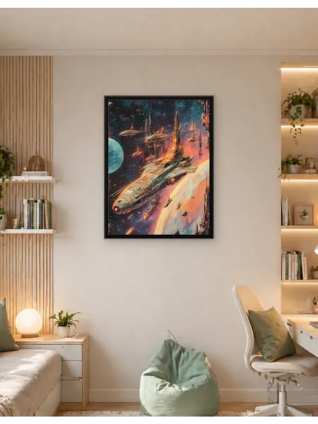 Postersbase Постер Фантазия о футуристических космических кораблях 30x40