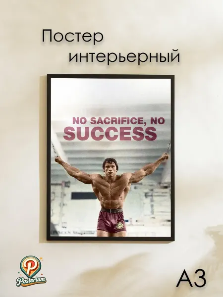 Posterium Постер для спорта "Арнольд мотивация" 42х30 см