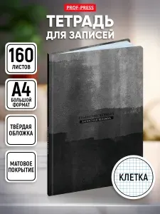 Тетрадь А4 для записей 160 листов в клетку, блокнот Prof-Press, твердая обложка