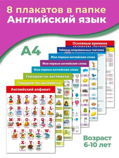 Дрофа-Медиа Плакаты по английскому языку для детей от 6 лет шпаргалки