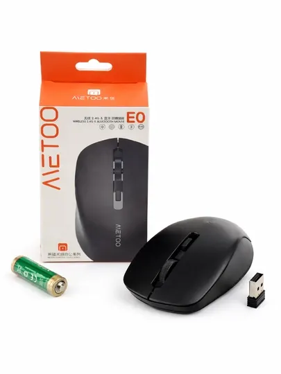 Беспроводная мышь METOO E0 2.4G, 1600 DPI, USB, для офисного и домашнего компьютера