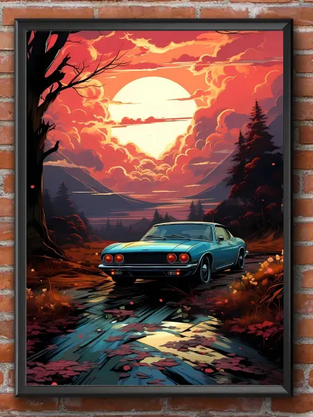 Poster1703 Постер ретро автомобиль The Classic Car of America
