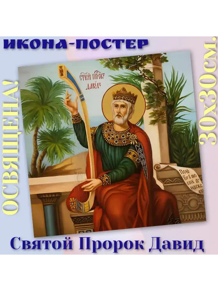 ArtSpace-Rostov РЕДКИЕ ИКОНЫ Икона-постер "Святой пророк царь Давид"