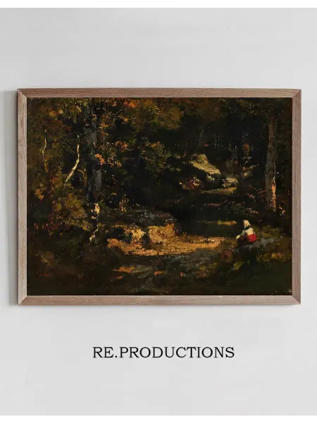 Re.productions Постер Femme assise sur - Narcisse-Virgile Diaz de La Peña
