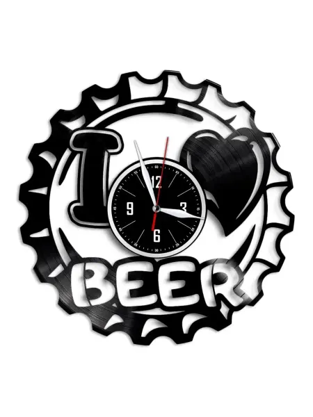 VinylLab I love beer - часы из пластинки